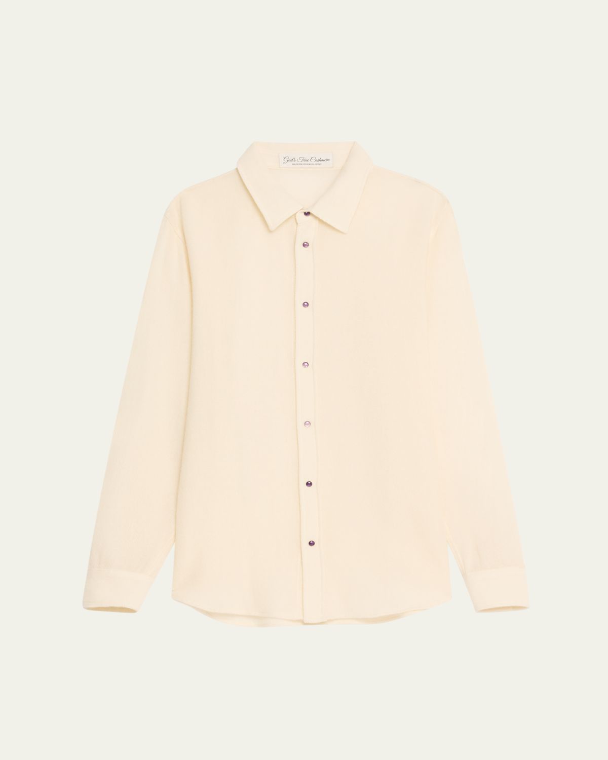 God's True Cashmere Button-Down Gauze Solid Shirt