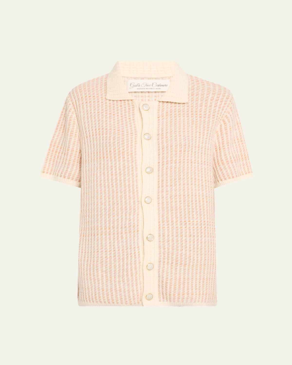 God's True Cashmere Noble Short-Sleeve Cashmere Shirt