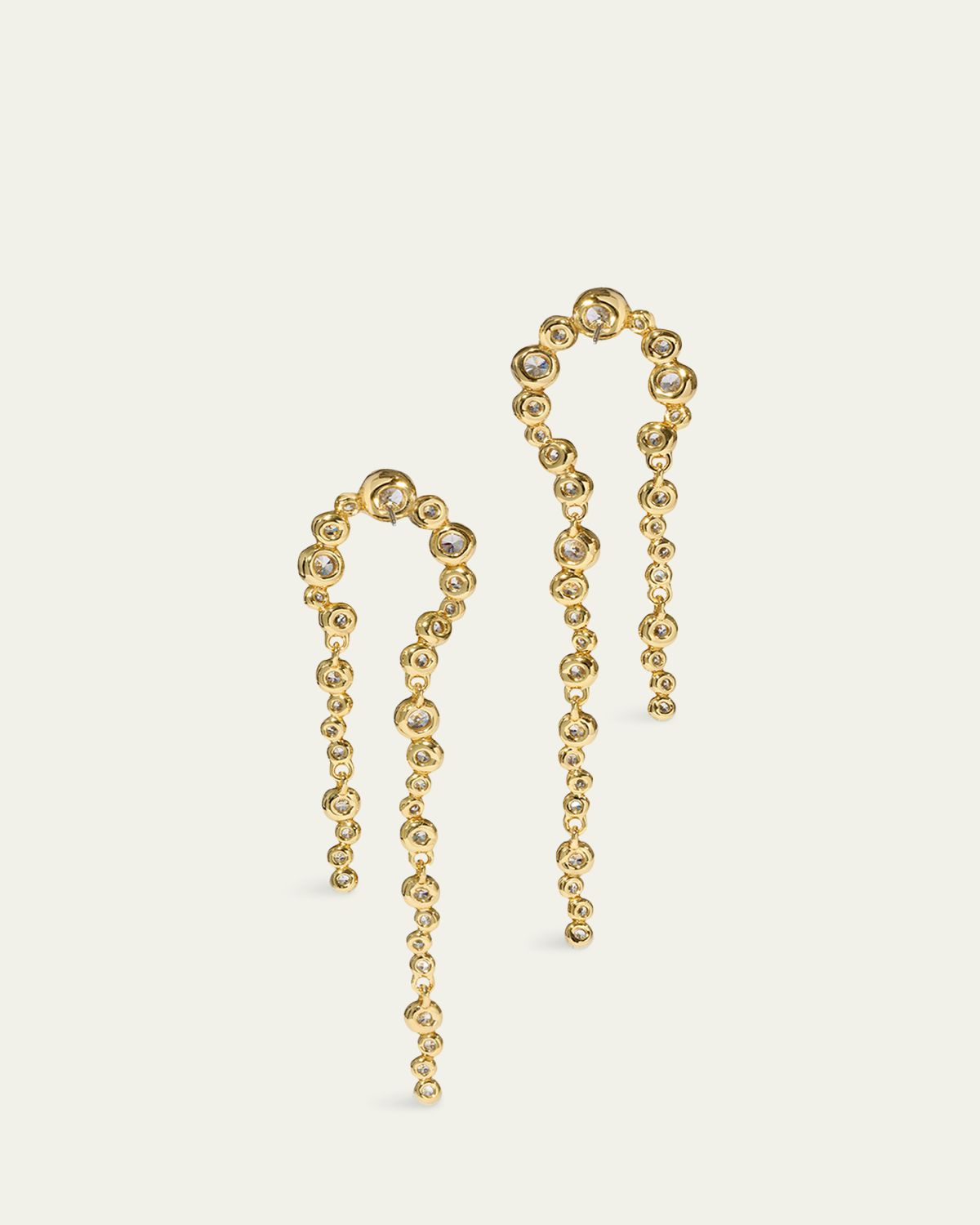 Alexis Bittar Asterales Gold CZ Arched Long Earrings | Thumbnail 3