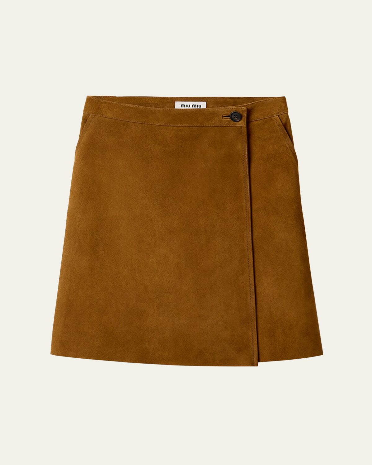 Miu Miu Suede Knee-Length Wrap Skirt