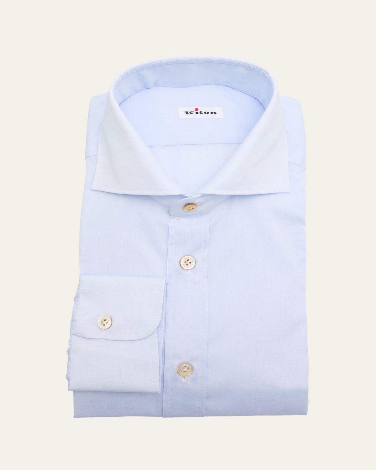 Kiton Men's Solid Cotton Dress Shirt