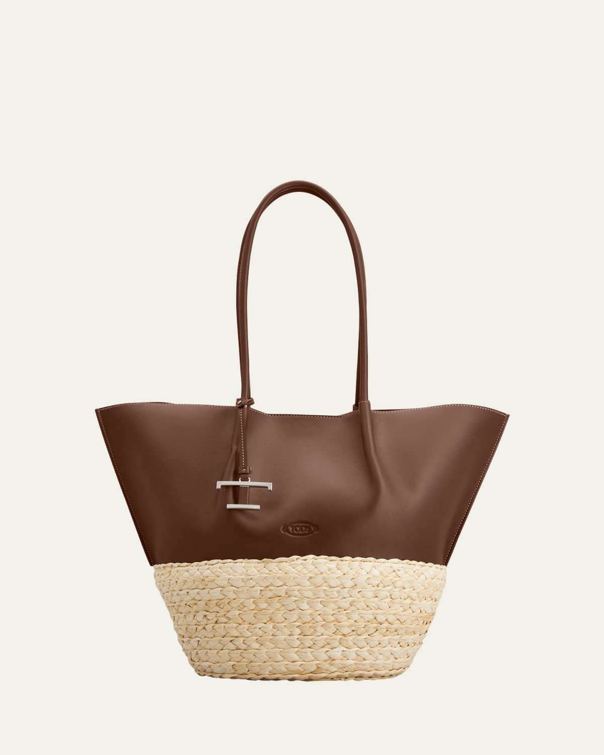 Tod's Bux Woven Leather Shopping Tote Bag
