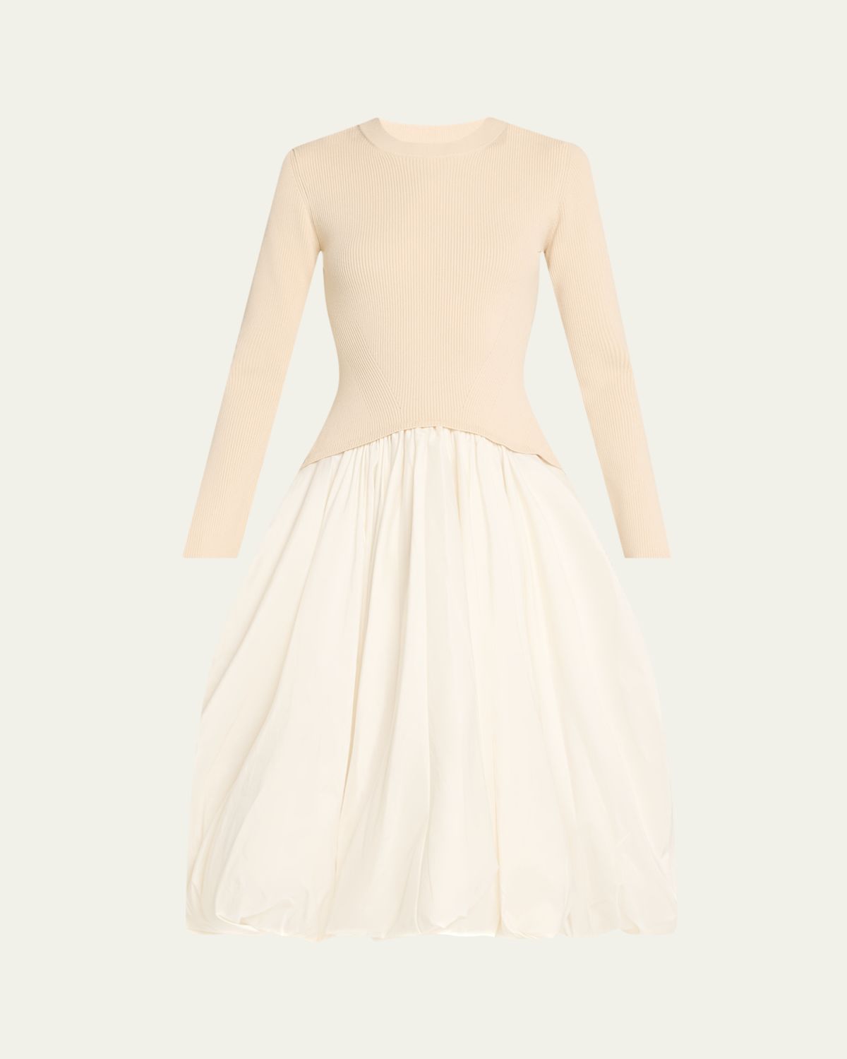 SIMKHAI Kenlie Long-Sleeve Bubble Midi Dress