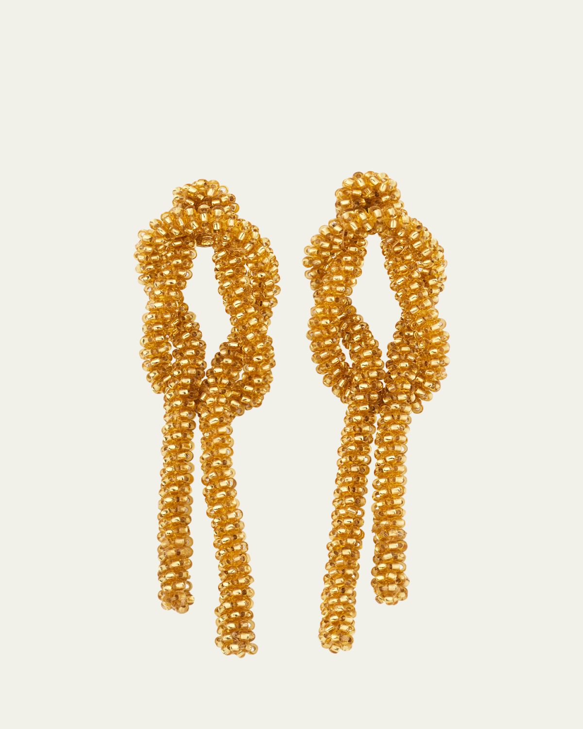 Oscar de la Renta Beaded Knot Earrings