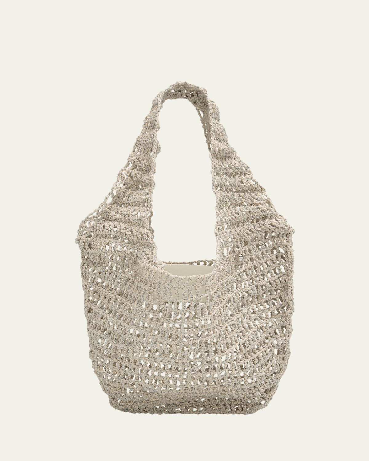 Maeden Crochet Market Shoulder Bag in Nappa Leather