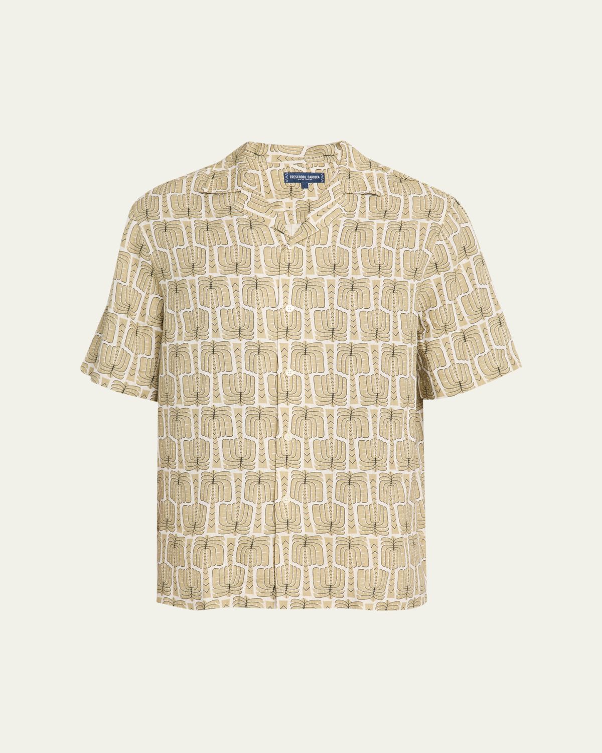 Frescobol Carioca Men's Roberto Palmeira Linen Camp Shirt