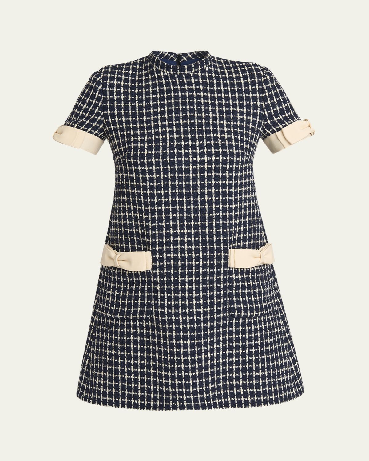 Valentino Garavani Bow-Embellished Boucle Mini Dress