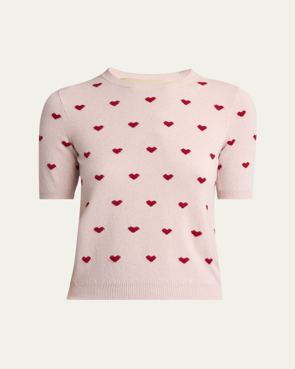 Valentino Garavani Crewneck Heart Jacquard Sweater
