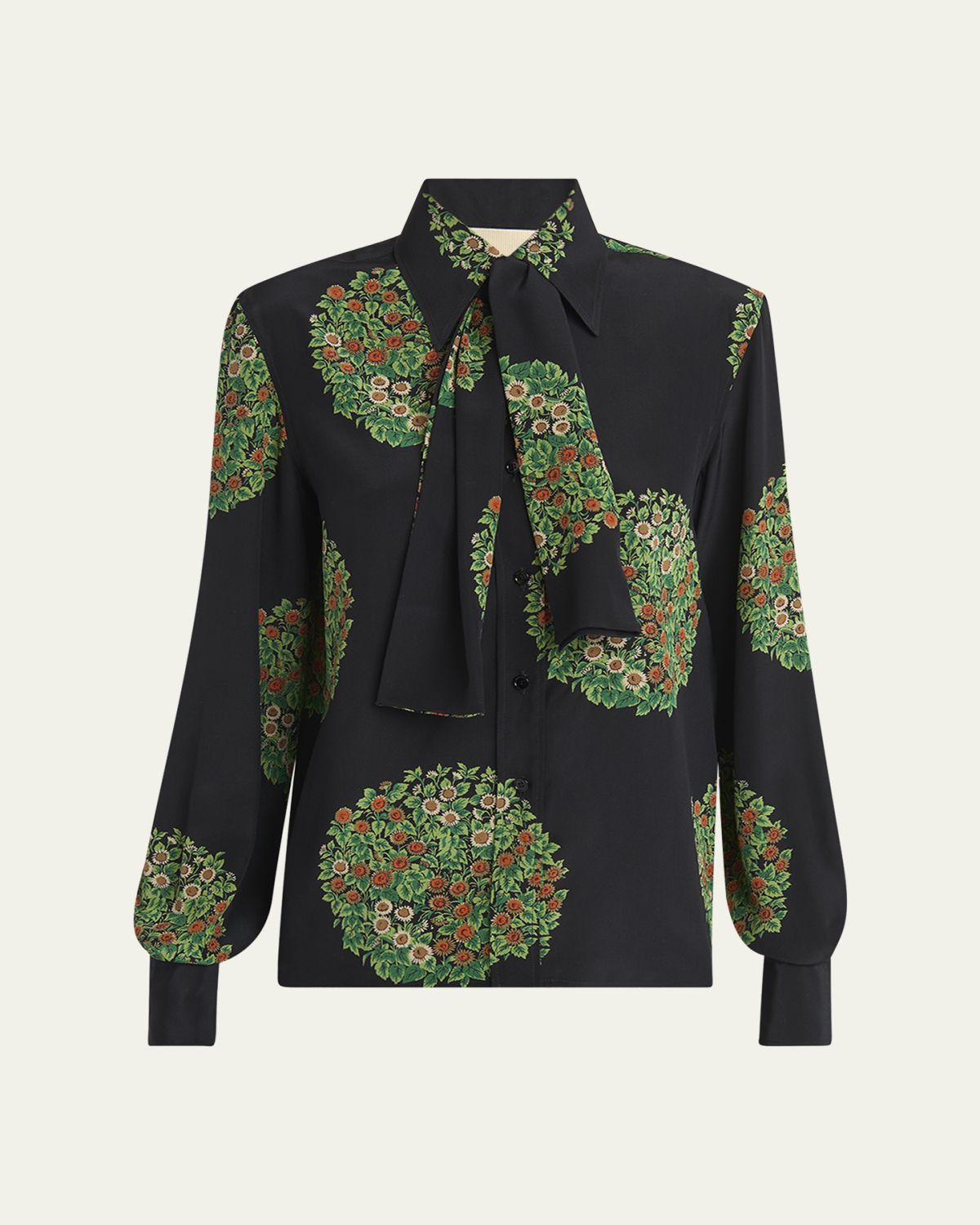 Valentino Garavani Floral-Print Silk Crepe De Chine Shirt
