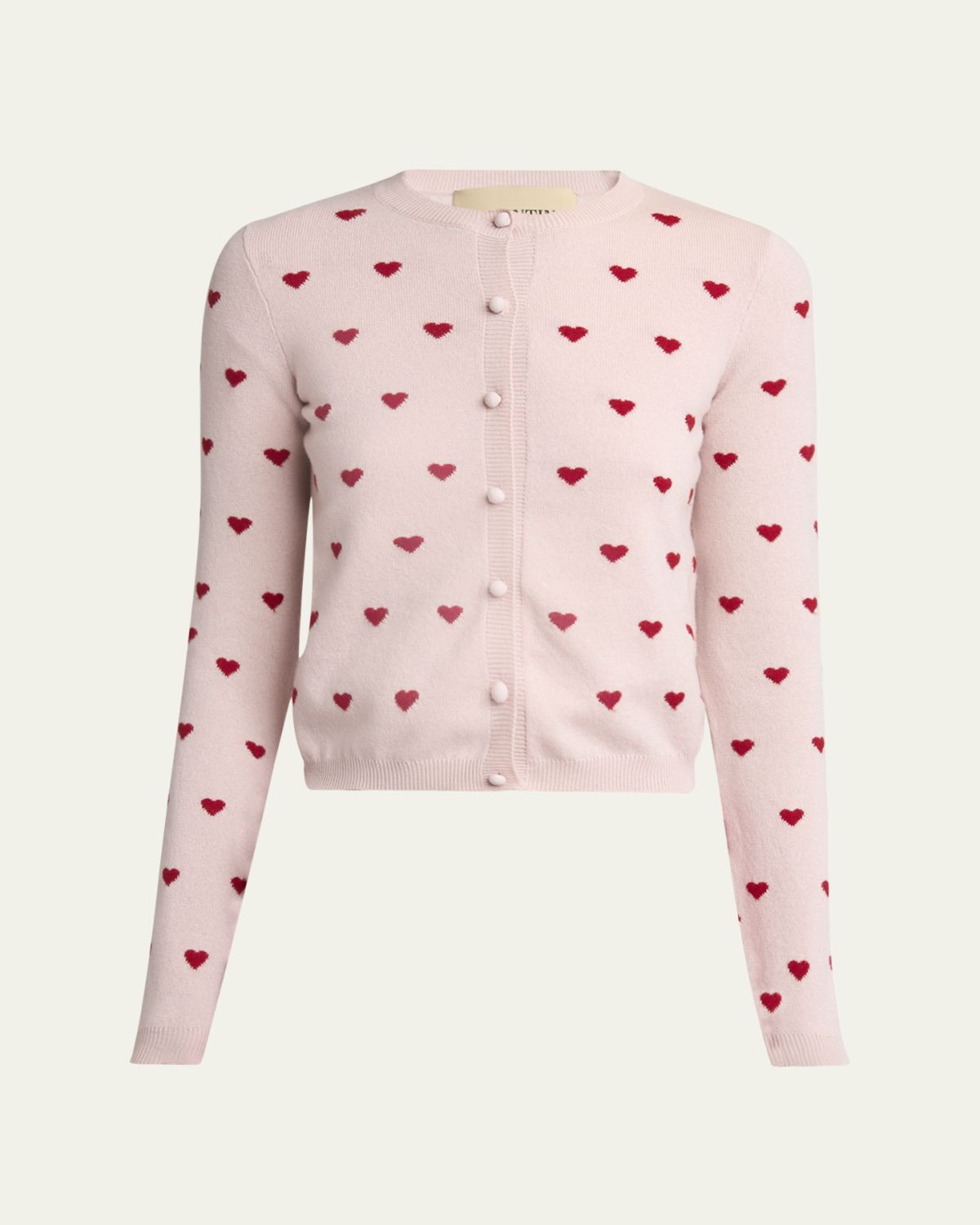 Valentino Garavani Jacquard Hearts Wool-Cashmere Cardigan