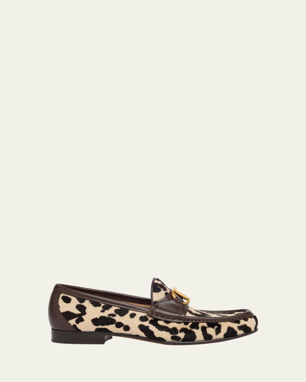 Valentino Garavani VLogo Leopard Pony Hair Loafers