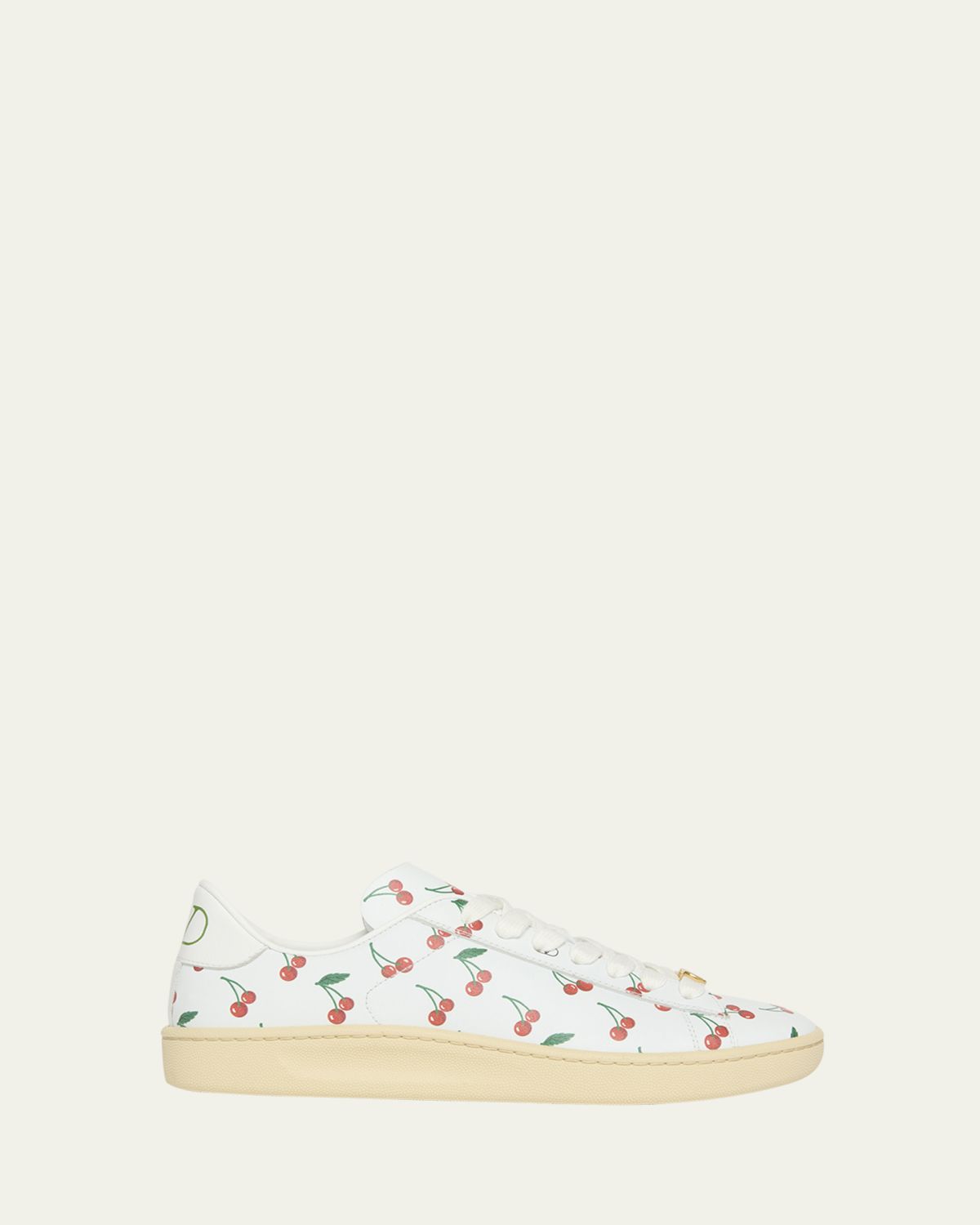 Valentino Garavani Royco VLogo Cherry-Print Leather Sneakers