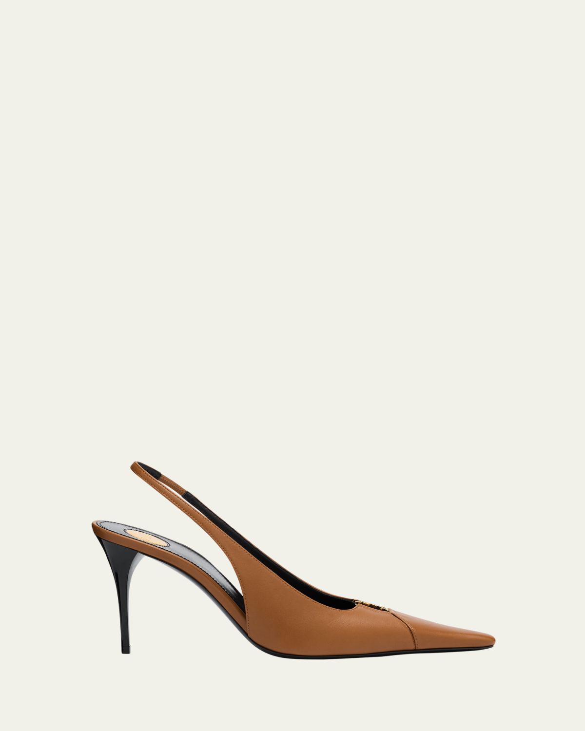 Saint Laurent Babylone Leather YSL Slingback Pumps