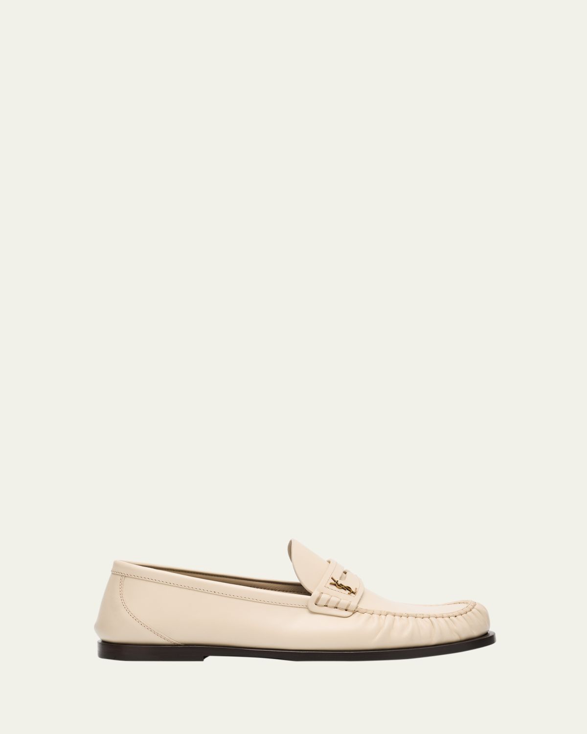 Saint Laurent Leather YSL Classic Penny Loafers