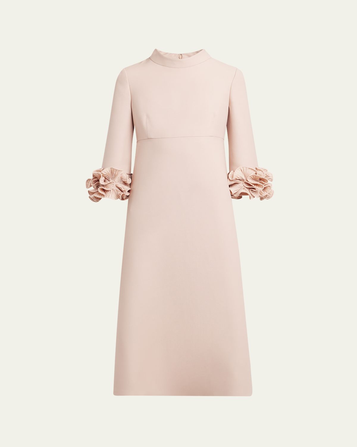 Valentino Garavani Floral Cuff Crepe Couture Midi Dress