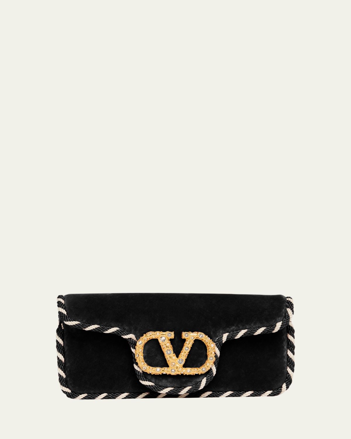 Valentino Garavani Loco VLOGO Velvet Clutch Bag