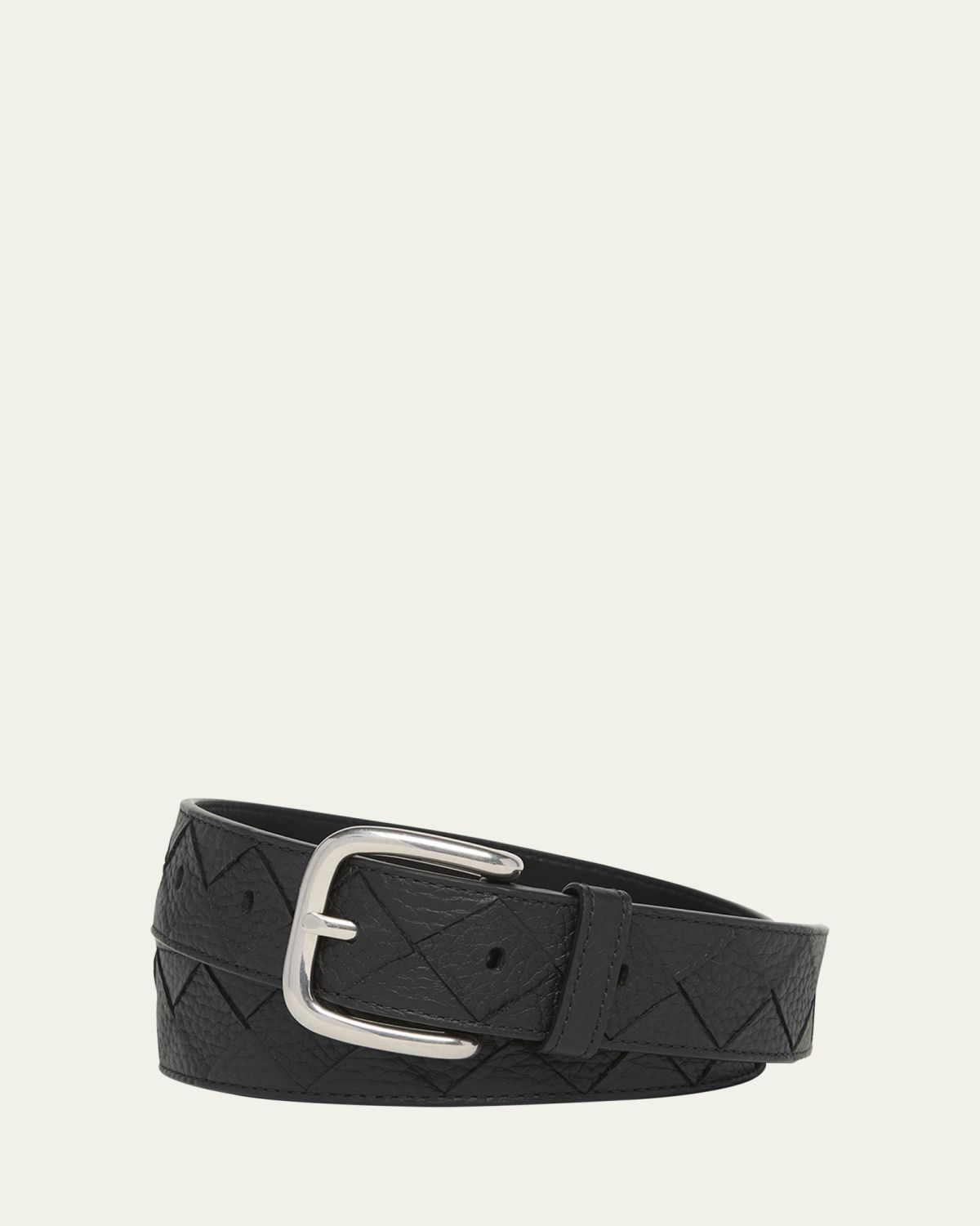 Bottega Veneta Men's Intrecciato Leather Belt