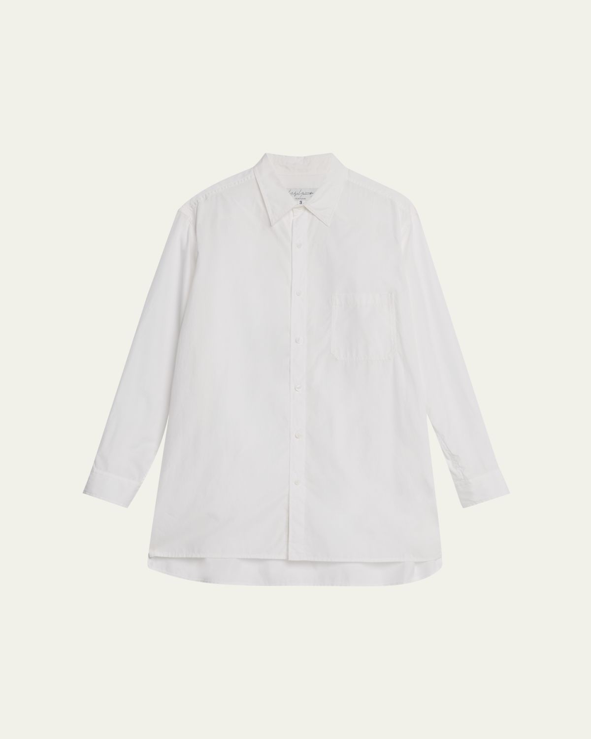 Yohji Yamamoto Men's Solid Poplin Dress Shirt
