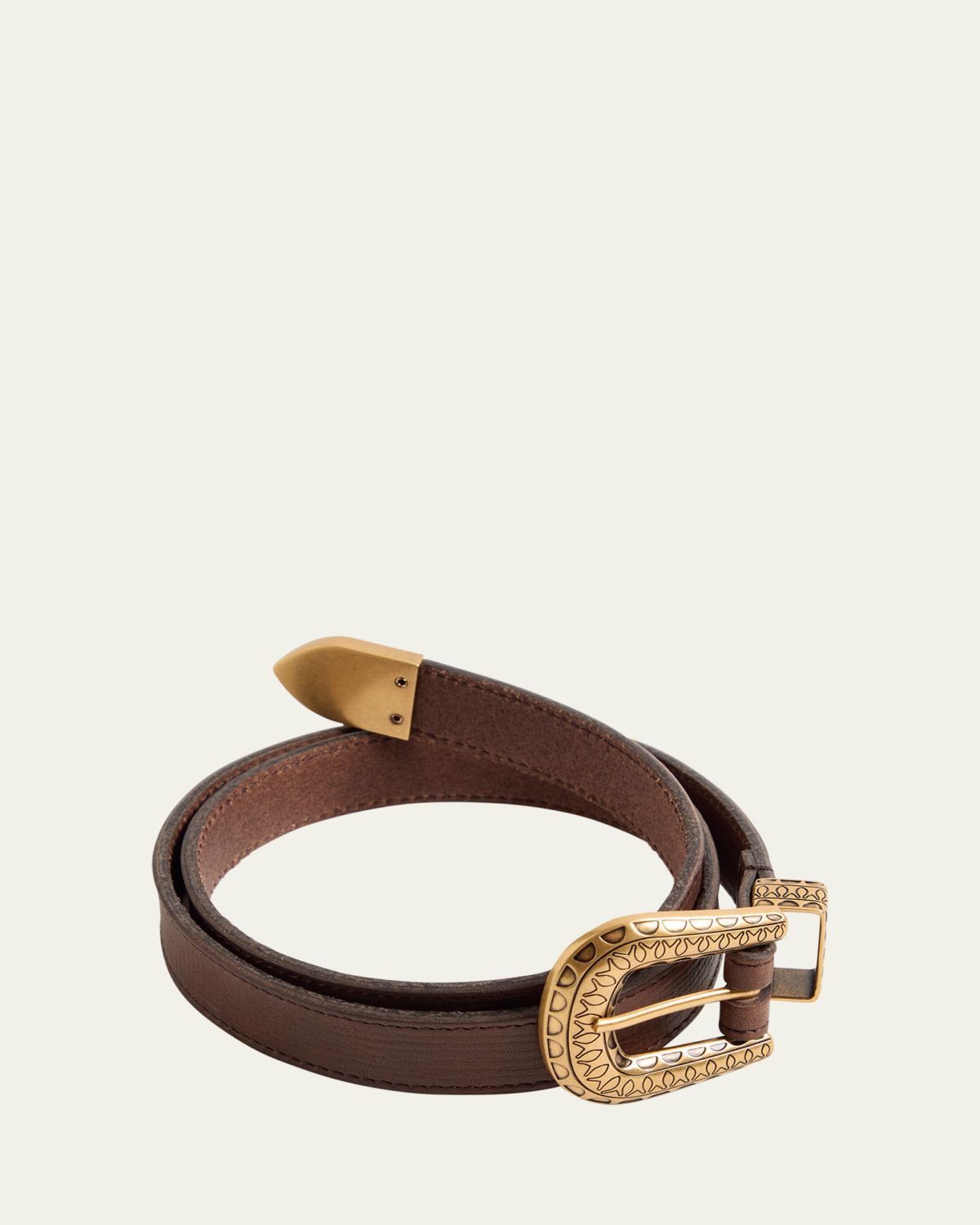Valentino Garavani VLogo Signature Engraved Leather Belt, 20mm | Thumbnail 3