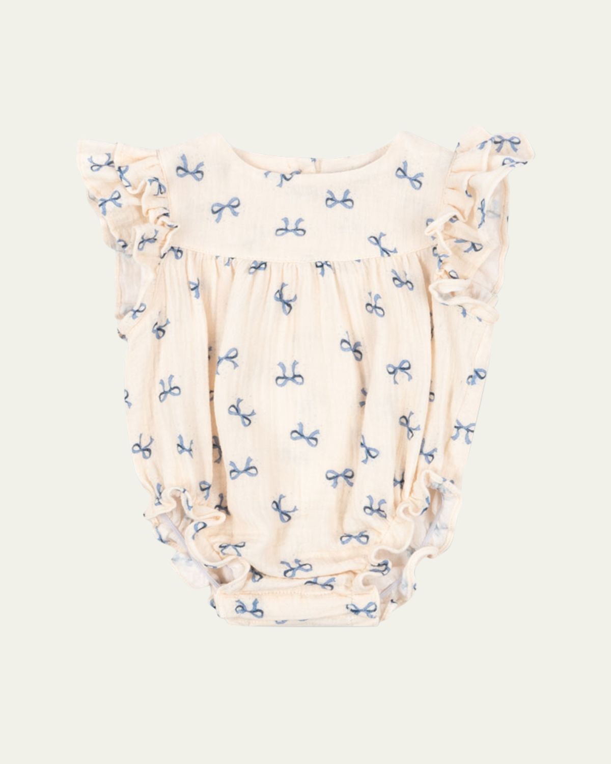 Konges Slojd Girl's Coco Bow-Print Bubble Romper, Size 3M-18M