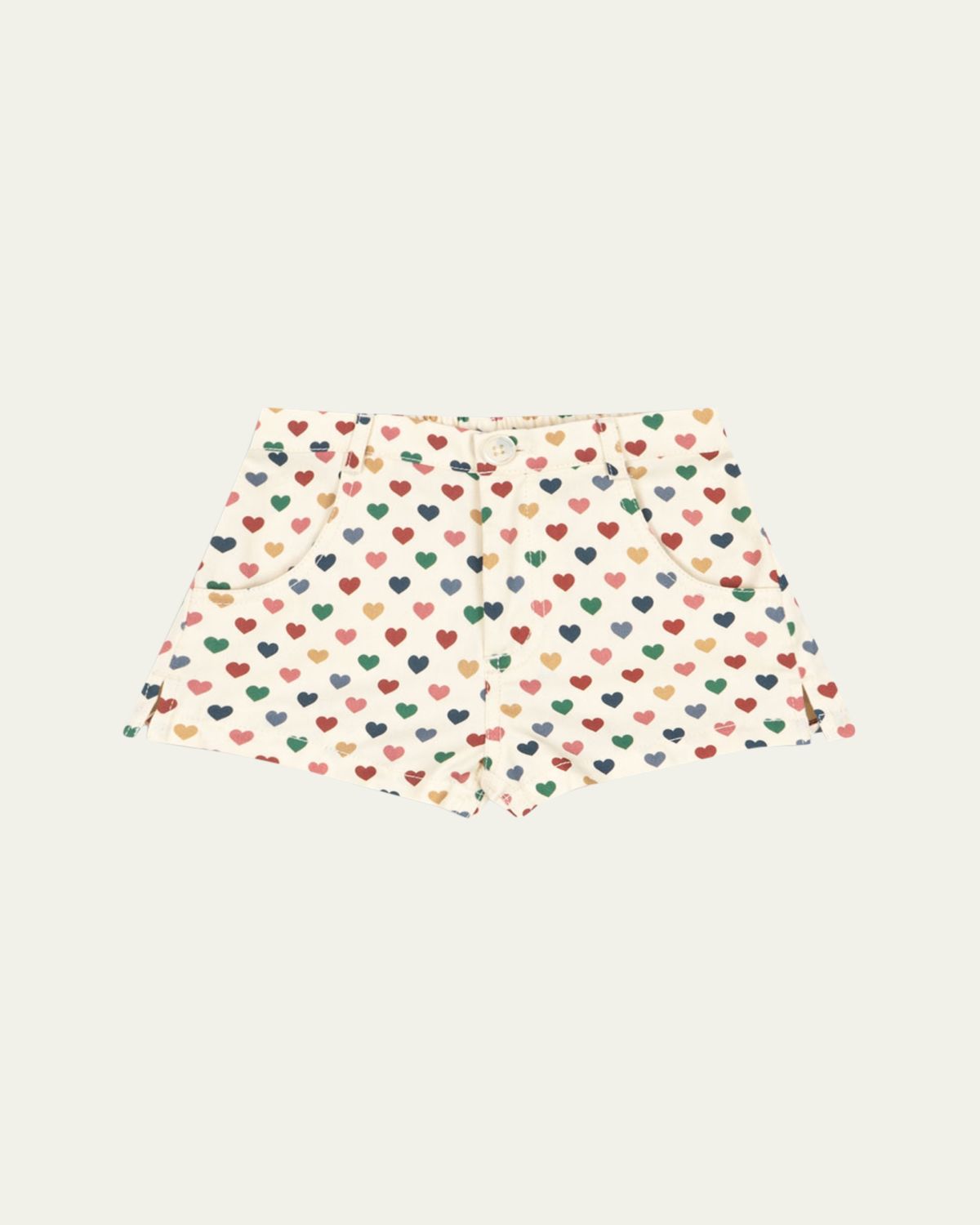 Konges Slojd Girl's Frankie Multicolor Heart-Print Shorts, Size -10