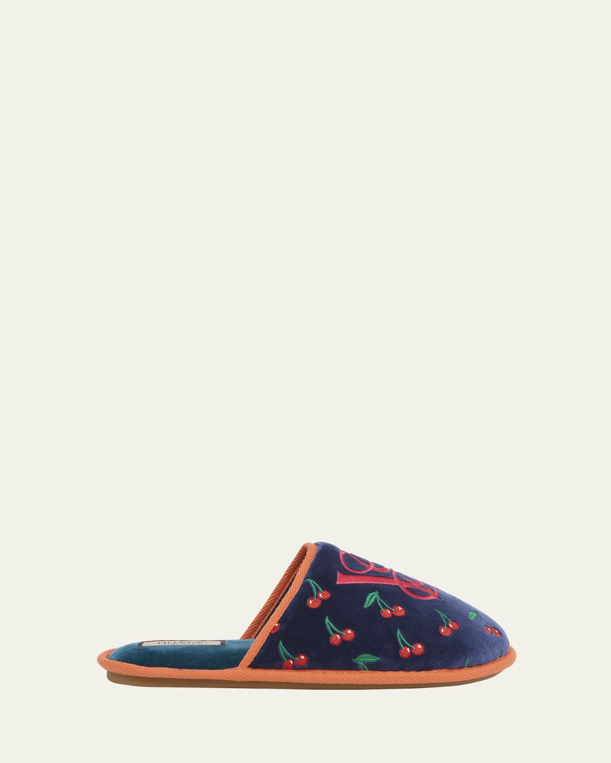 Valentino Garavani Men's Chambre Embroidered Monogram Slippers