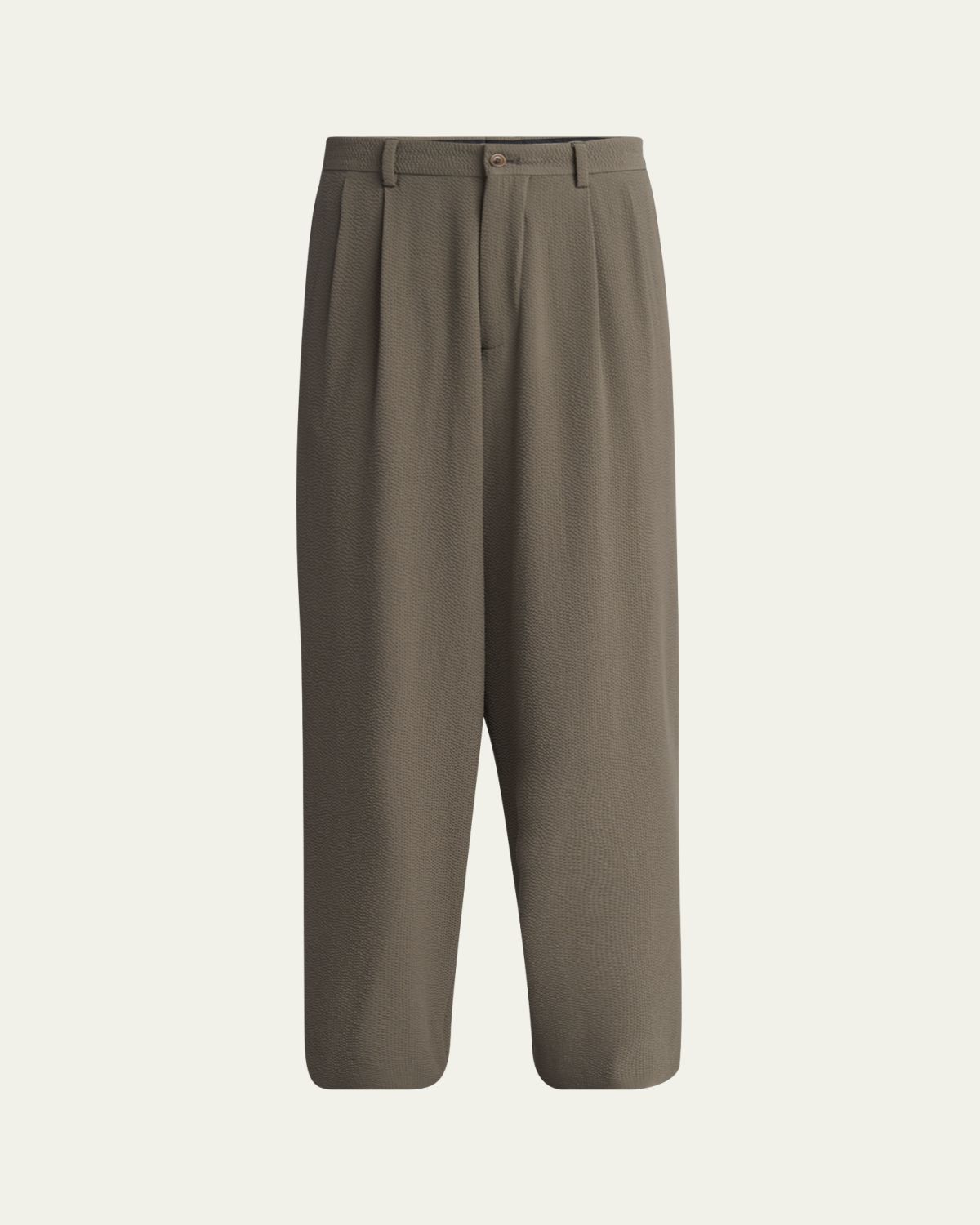 Giorgio Armani Men's Pleated Wool Stretch Seersucker Trousers