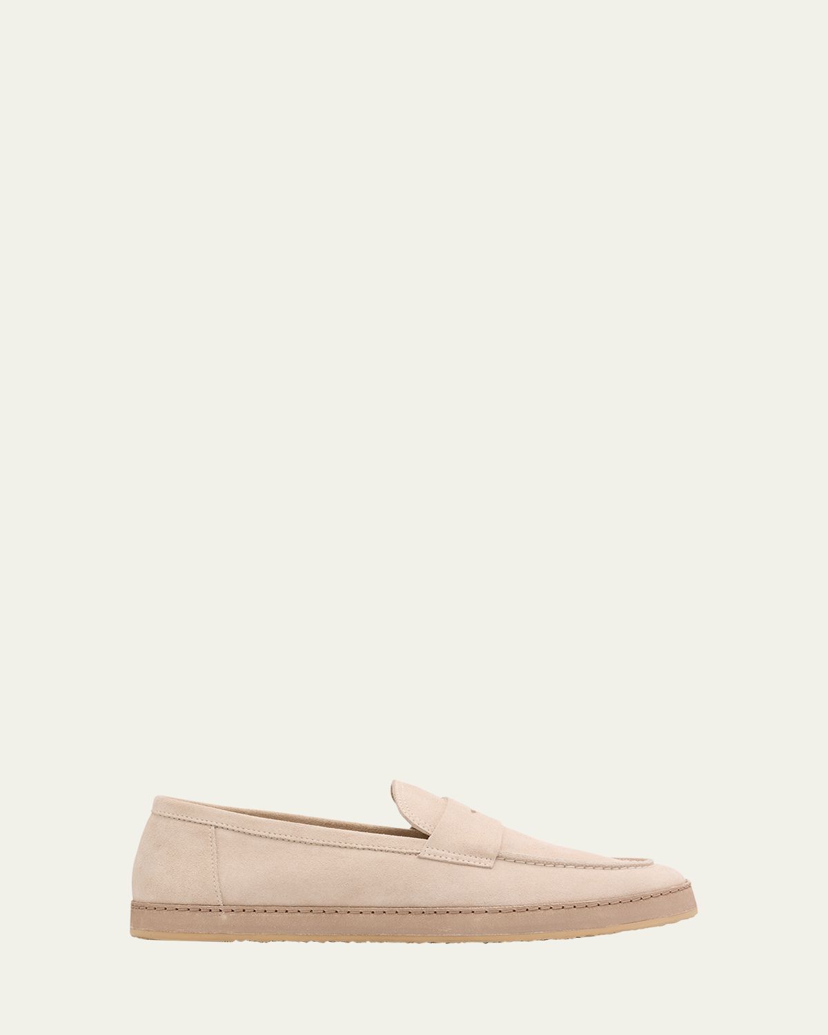 Brunello Cucinelli Men's Hybrid Suede Penny Loafers