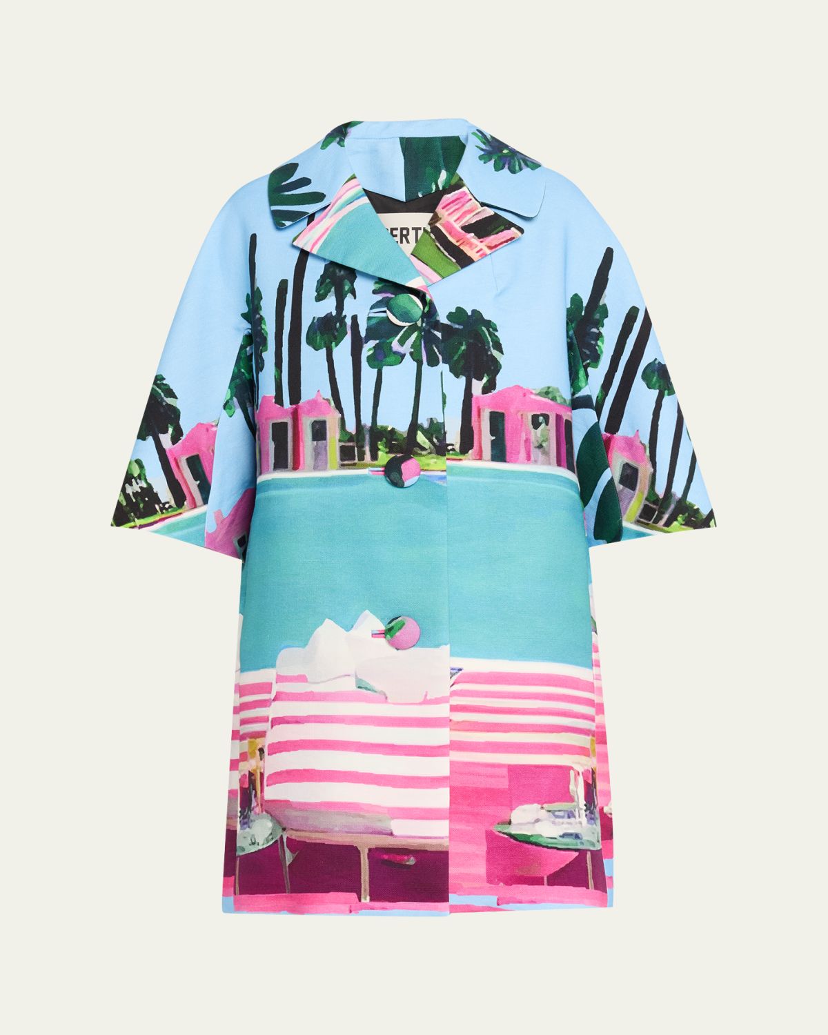 Libertine Poolside Printed 3/4-Sleeve Single-Breasted Coat | Thumbnail 6 Libertine Poolside Printed 3/4-Sleeve Single-Breasted Coat | Thumbnail 6
