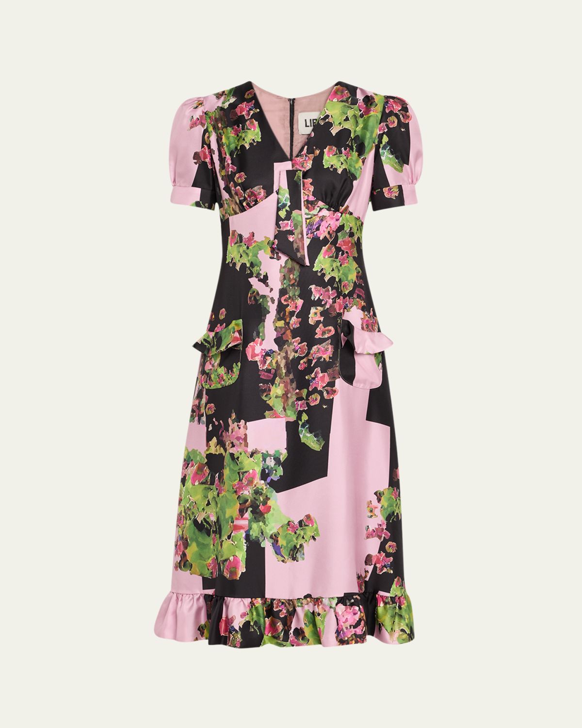 Libertine London Terrace Short-Sleeve Ruffle Midi Dress