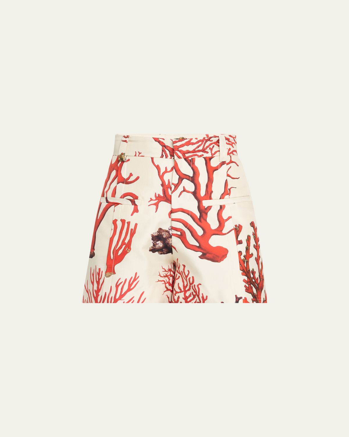 Libertine Venetian Coral High-Rise Silk Shorts