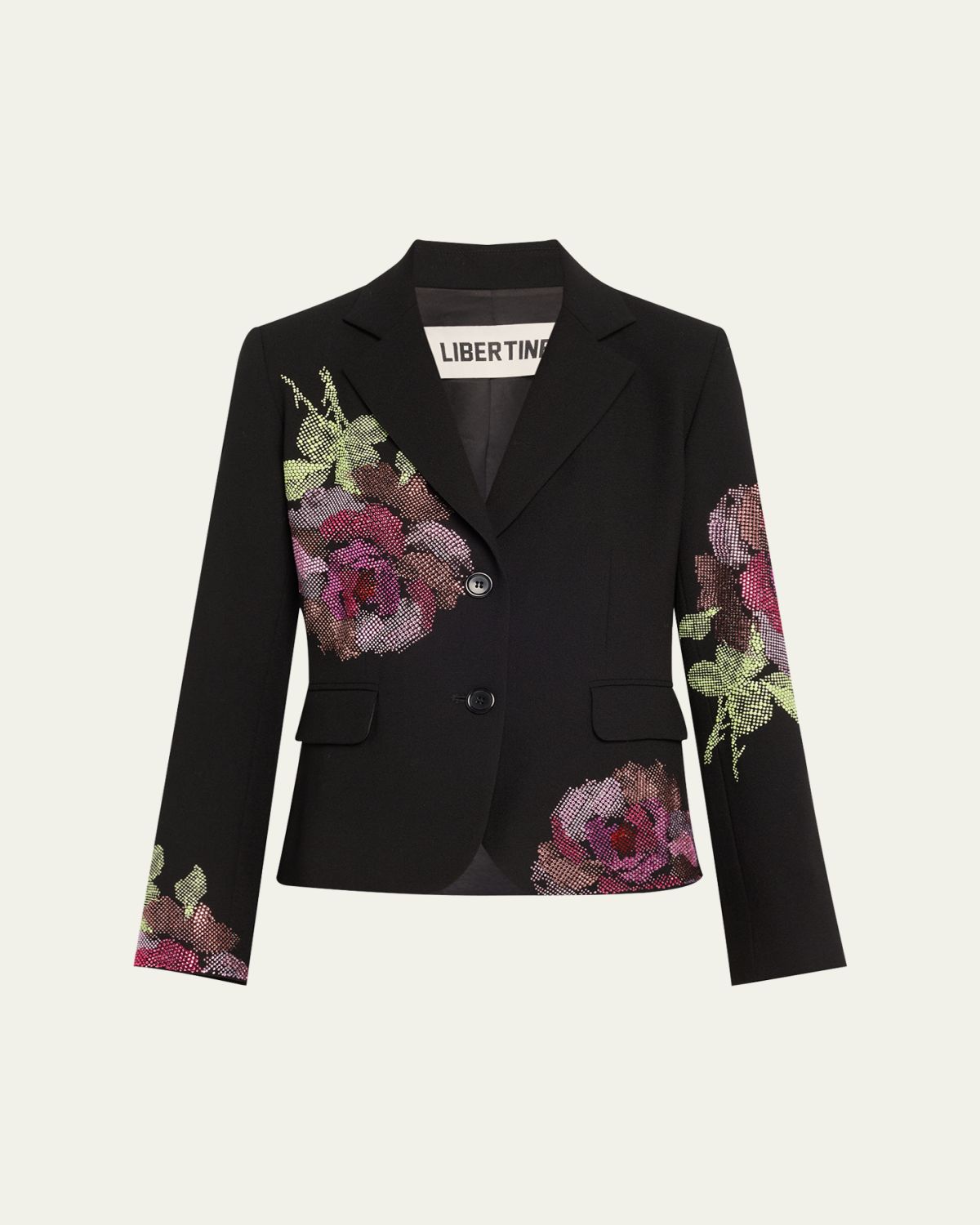 Libertine American Beauty Printed Short Wool Blazer