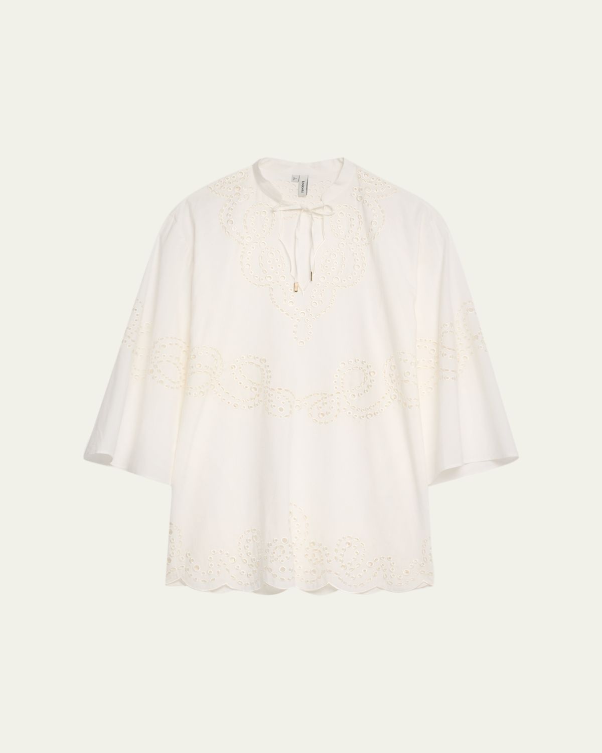 SIMKHAI Sarina Embroidered Long-Sleeve Mini Dress