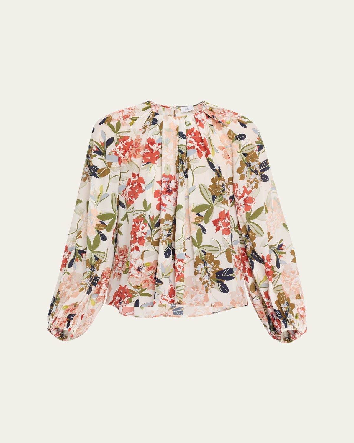 Adam Lippes Lottie Floral-Print Crepe De Chine Top