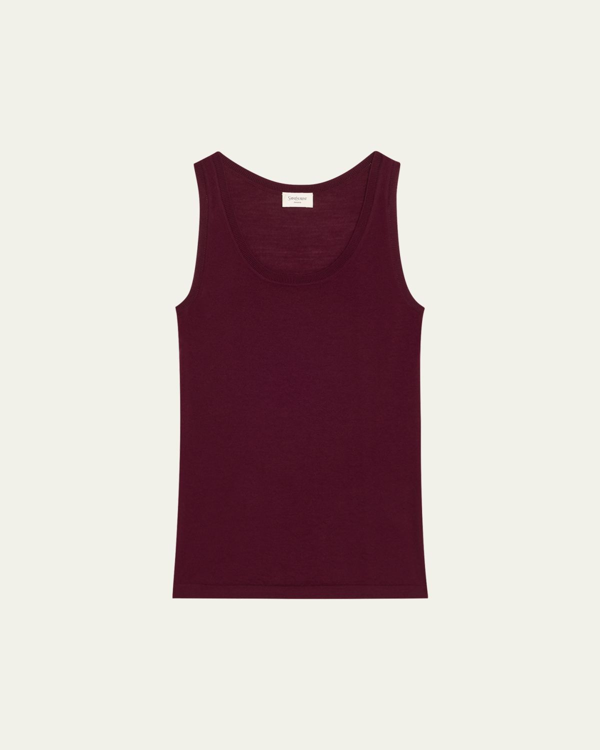 Saint Laurent U-Neck Silk Tank Top