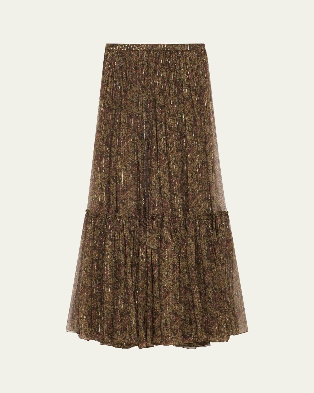 Saint Laurent Flowy Floral Maxi Skirt