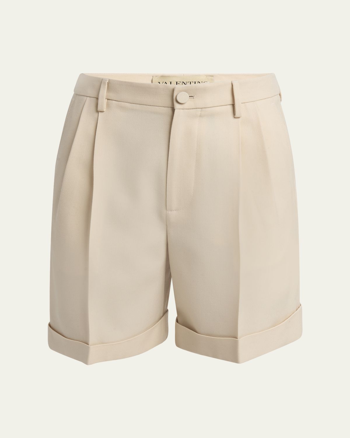Valentino Garavani Men 's Gabardine Pleated Bermuda Shorts