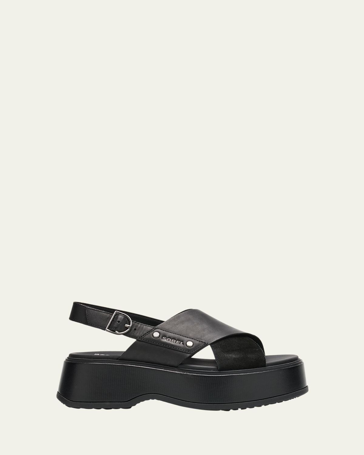 Sorel Dayspring Mixed Leather Crossover Comfort Sandals