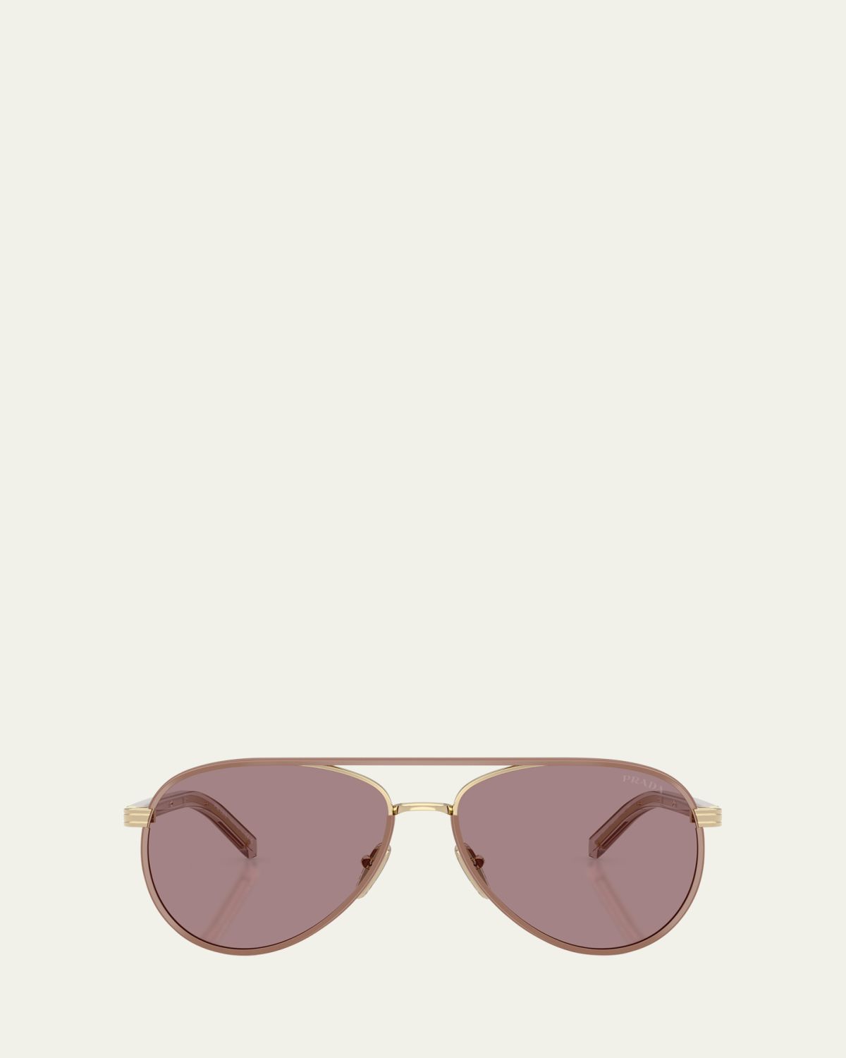 Prada 0PR B57S Steel Aviator Sunglasses