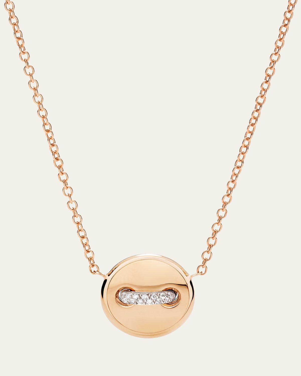 Pomellato Pom Pom Dot 18K Rose Gold Diamond and Turquoise Pendant Necklace