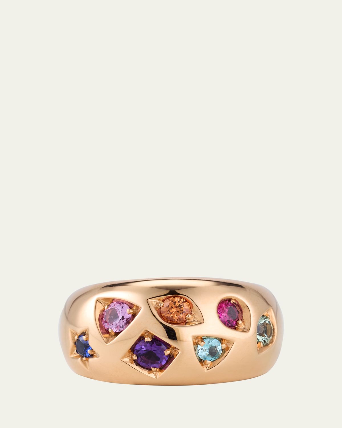 Pomellato Iconica Dome Ring with Fancy Set Colored Stones