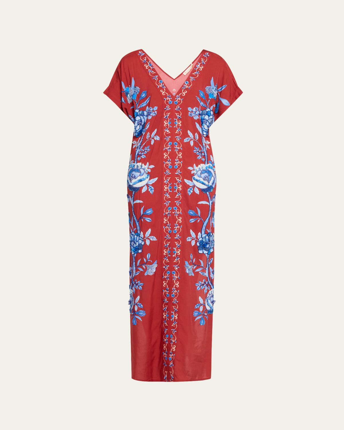 Verandah Rust Floral Draped Dress