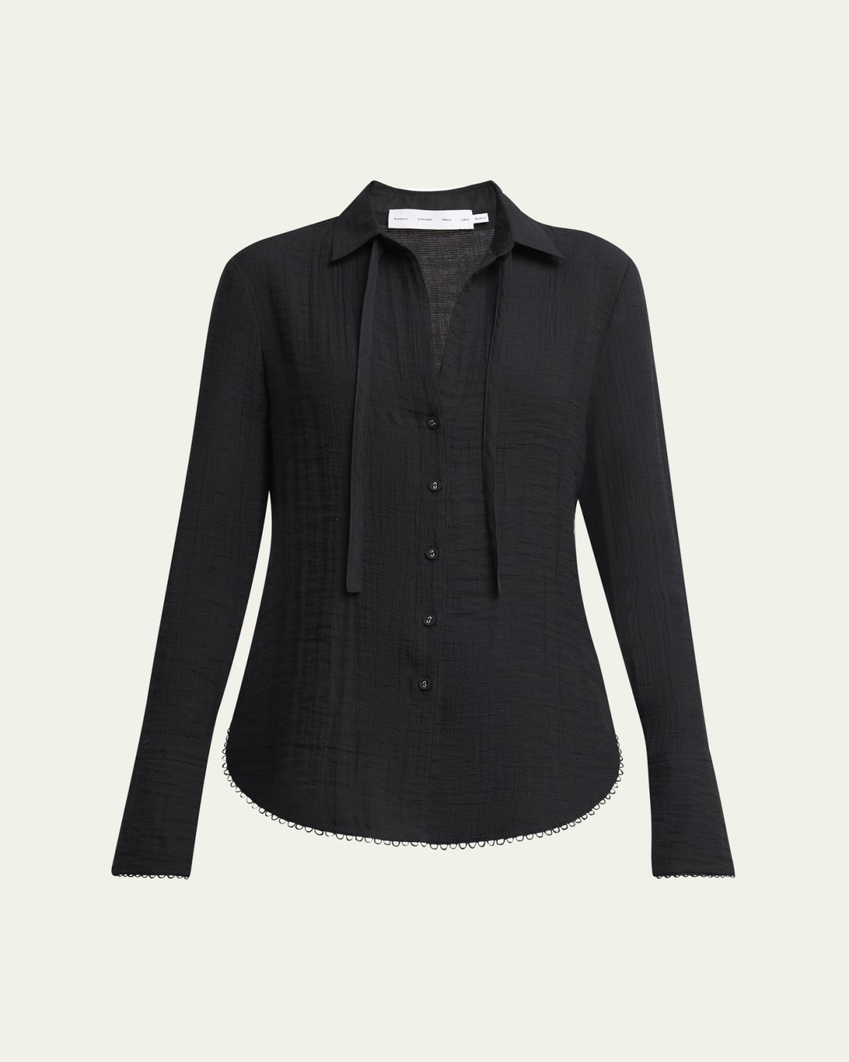 Proenza Schouler White Label Cami Crinkled Long-Sleeve Shirt