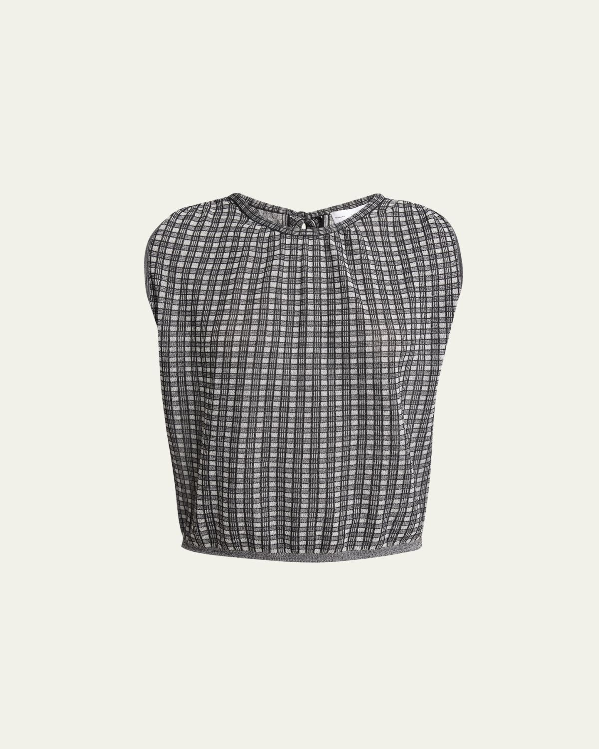 Proenza Schouler White Label Bradley Sleeveless Knit Plaid Top