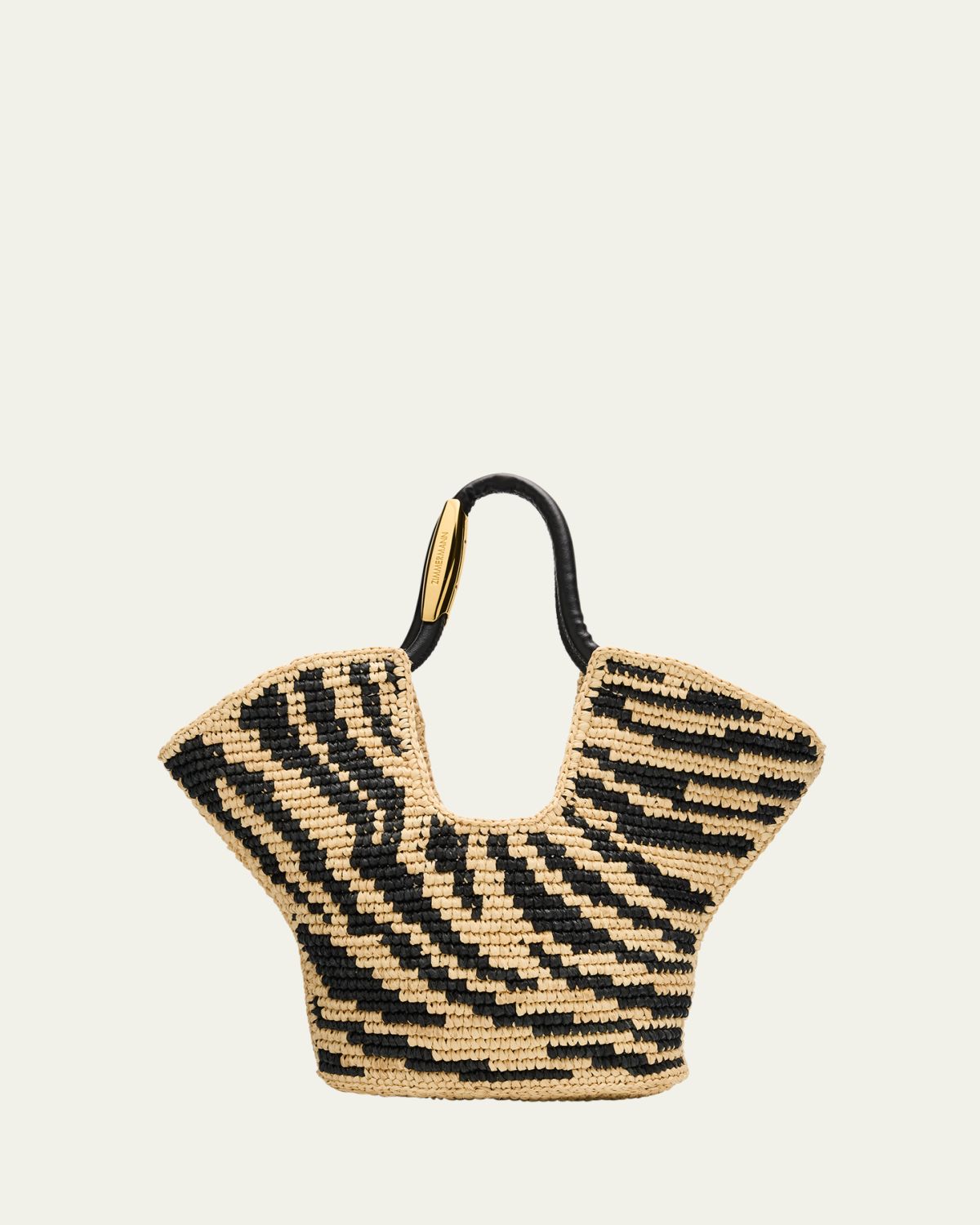 Zimmermann Goldentime Zebra Raffia Small Tote Bag