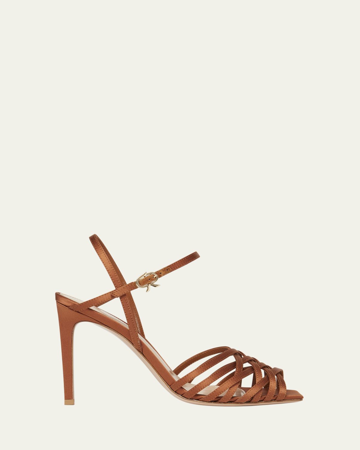 Gianvito Rossi Woven Crepe Ankle-Strap Sandals