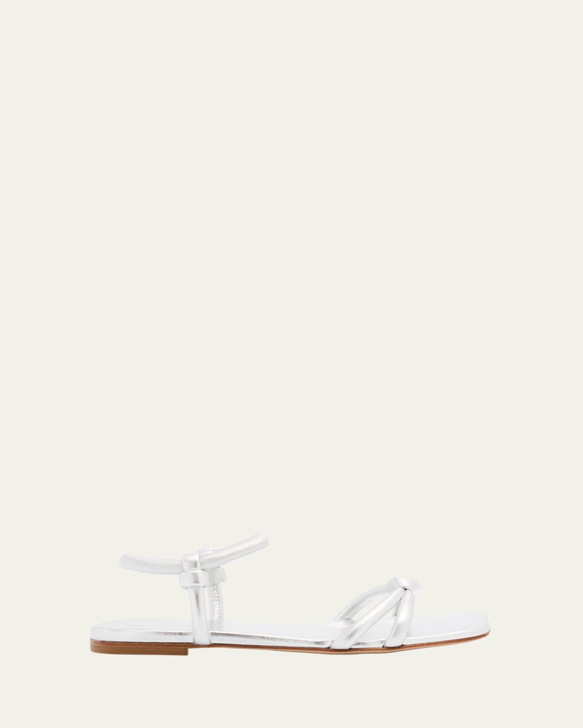 Gianvito Rossi Juno Nappa Leather Knotted Ankle-Strap Sandals