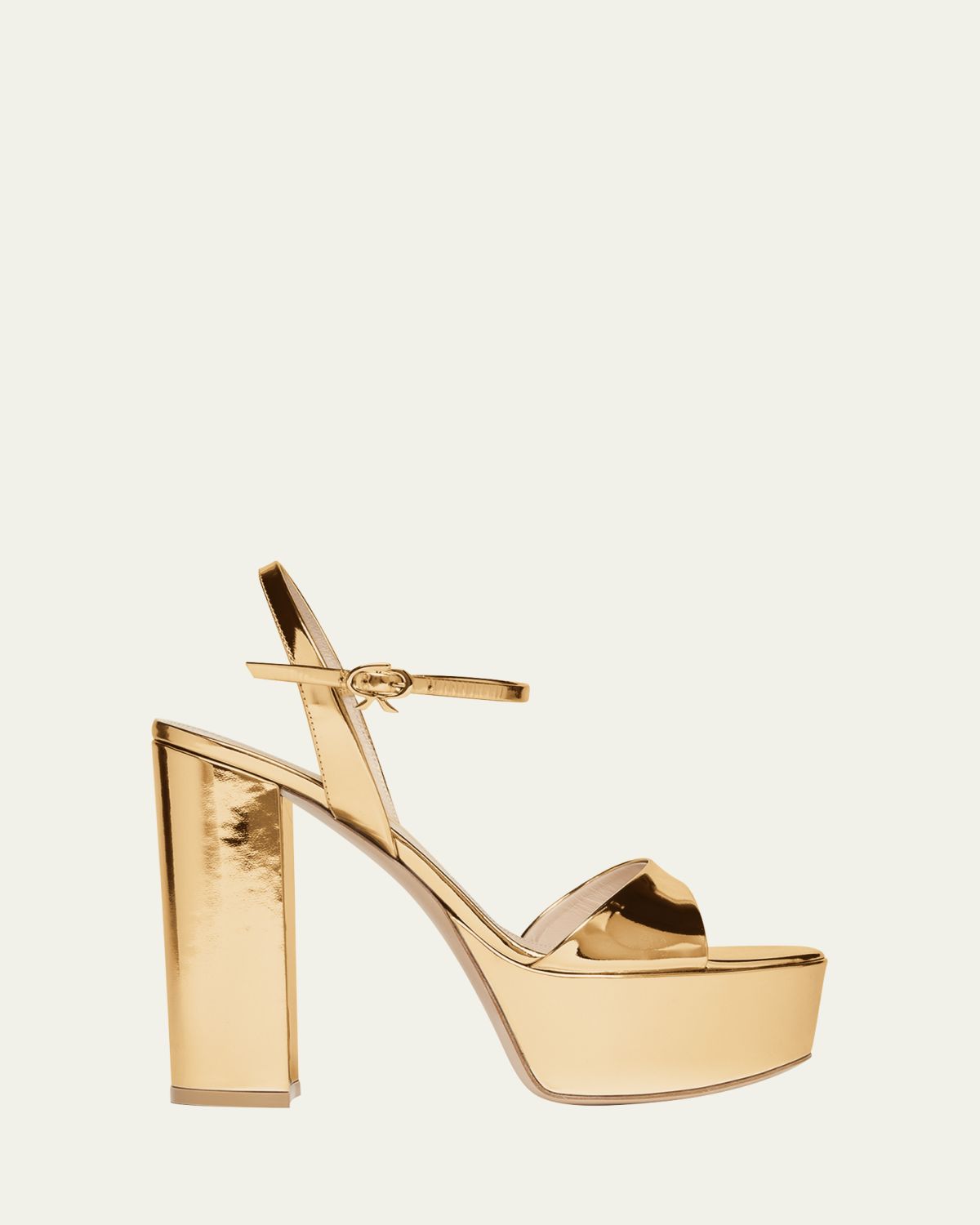 Gianvito Rossi Metallic Ankle-Strap Platform Sandals