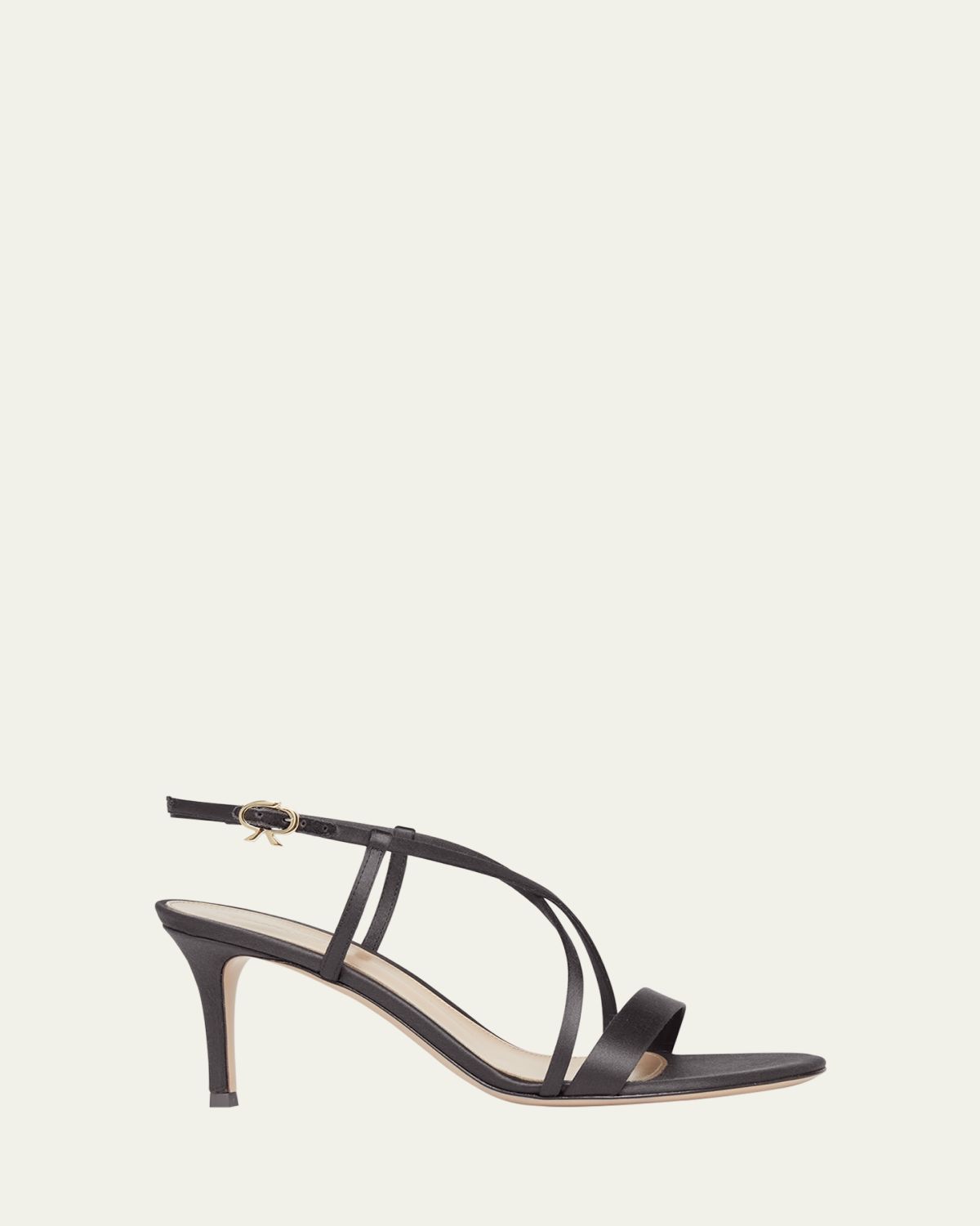 Gianvito Rossi Crepe Satin Crisscross Strappy Stiletto Sandals