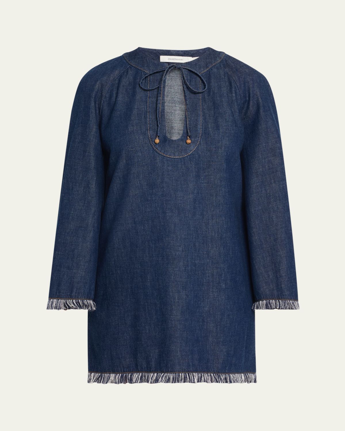 Zimmermann Rhiannon Fringe Denim Mini Dress | Thumbnail 6 Zimmermann Rhiannon Fringe Denim Mini Dress | Thumbnail 6